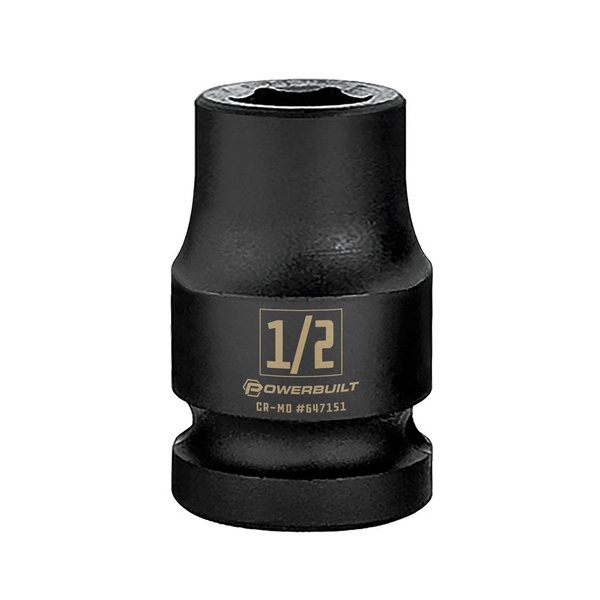 Powerbuilt 1/2" Drive 1/2" Impact Socket 647151